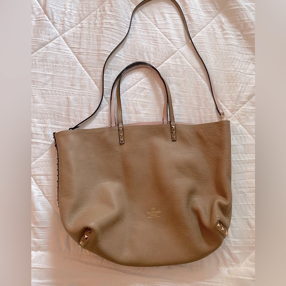 Valentino Reversible Tote Bag Tan and/or Pink - Picture 4 of 8